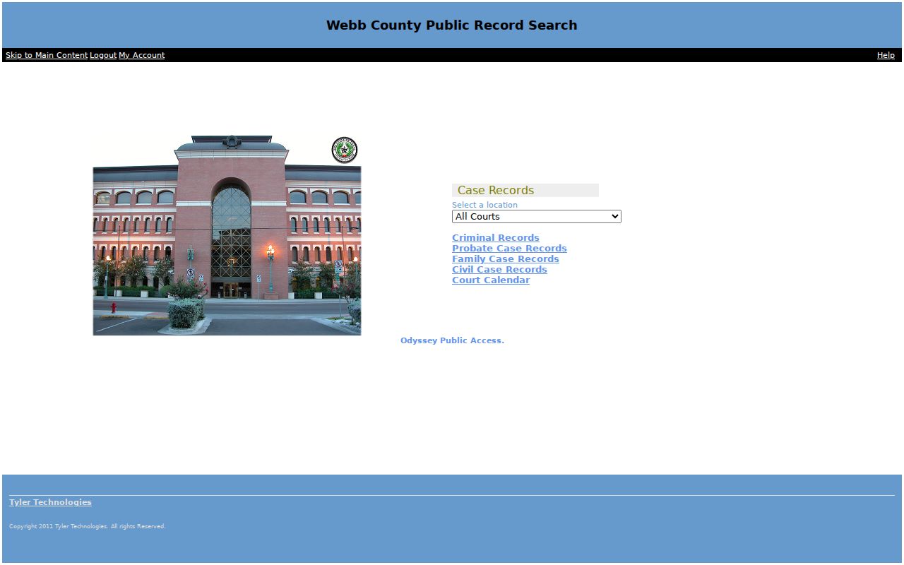 Webb County Odyssey Login.aspx redirect screen